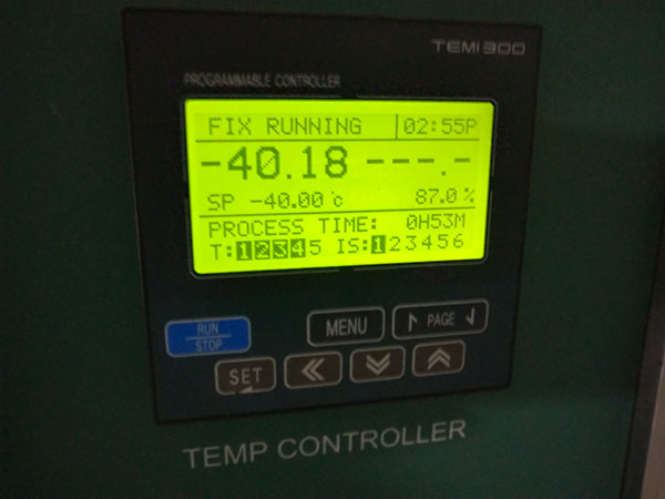 設(shè)置恒溫箱為-40&deg;