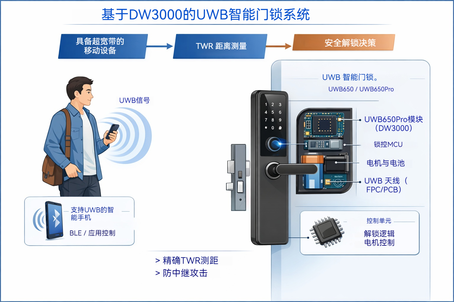 基于DW3000的UWB智能門鎖系統(tǒng)